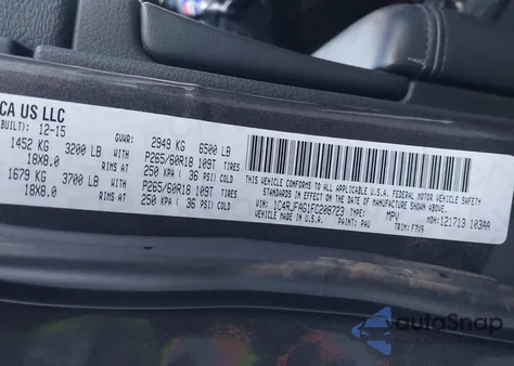 2015 Jeep Grand Cherokee Laredo из США, поврежденный, VIN 1C4RJFAG1FC208723